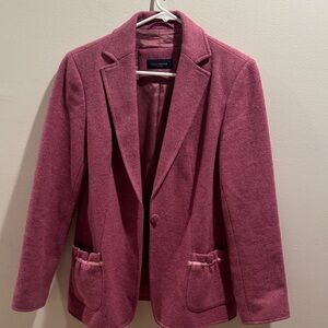 Piazza Sempione Raspberry Wool and Silk Blazer 44IT US 8